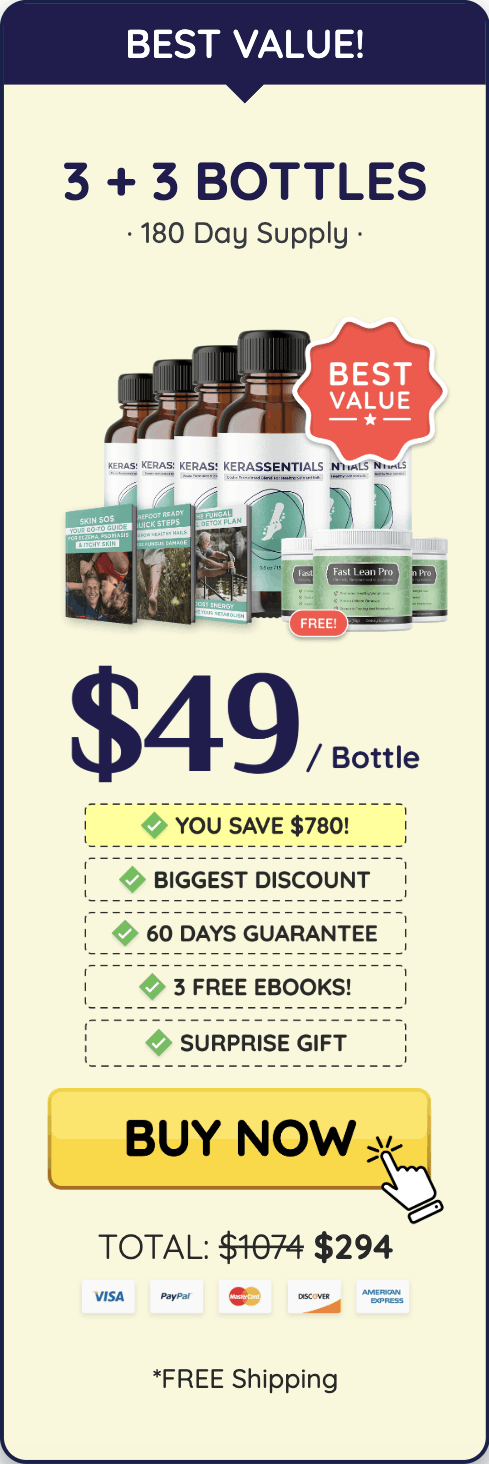 Kerassentials 6 bottle package - 180 day supply best value